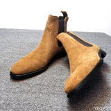 Men’s Suede Chelsea Boots – Slip-On Ankle Dress Boots for Spring & Autumn