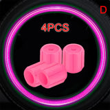 Glow in  the Dark Tire Valve Caps  Fluorescent Stem Covers for Cars Motorcycles & Bicycles