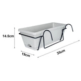 Hanging Balcony Railing Planter with Tray and Rack for Outdoor Gardening