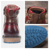 Men’s Microfiber Leather Ankle Boots - Retro Zip-Up Fashion Boots