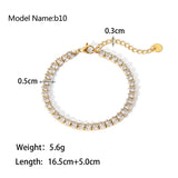 Elegante pulsera de acero inoxidable con dije de corazón: cadena clásica de cuerda para mujer