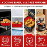 Cesta de silicona para freidora de aire: bandeja reutilizable para hornos y freidoras de aire