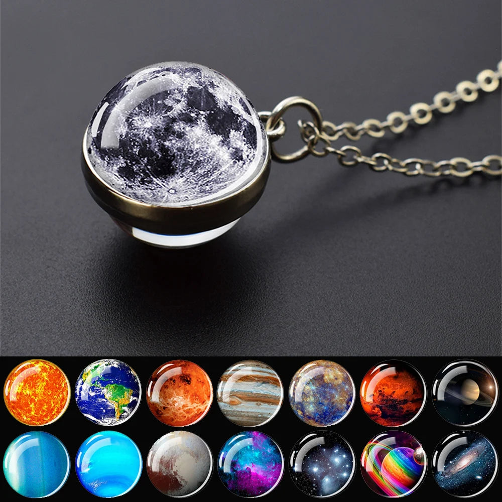 Trendy Glass Ball Pendant Necklace – Unisex Zinc Alloy Chain Design