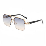 Oversized Retro Double Bridge Sunglasses – Trendy Gradient Shades with UV400 Protection