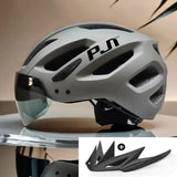 USB Rechargeable Bike Helmet with LED Light & Sun Visor - Lightweight Cycling Helmet for Men