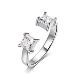 Princess Cut Moissanite Ring – 1CTTW 925 Sterling Silver Wedding Band for Women