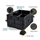 Foldable Waterproof Car Trunk Organizer with Large Capacity and Multi-Pocket Storage