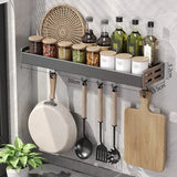 Estante para condimentos de cocina de pared con caja de almacenamiento: organizador de utensilios multifuncional y dispensador de aceite y vinagre