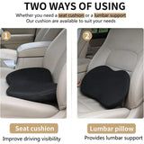 Memory Foam Car Seat Cushion - Universal Lumbar Support Pillow for Driving Comfort
