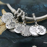 Sterling Silver Nugget Beads with Zircon for 3mm Charm Bracelets