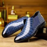 Men’s Chelsea Slip-On Ankle Boots – Stylish Pointed Toe PU Leather Dress Boots