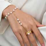 Boho Chain Bracelet with Finger Ring – Trendy Hand Jewelry for Women