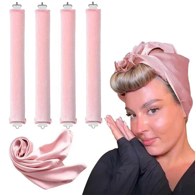 Heatless Hair Curler Set – Soft Curling Rods & Satin Sleeping Headband for No Heat Curls
