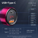 45W Fast Charging Car Charger – Dual USB & Type-C Ports