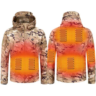 USB Heated Jacket for Men & Women - Smart Winter Heating Coat with Hood for Outdoor Sports