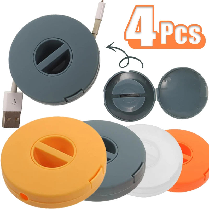 Caja de almacenamiento de cables de datos portátil con diseño giratorio para la gestión de cables: cómoda, compacta y duradera