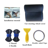 Luxury Hand-Stitched Microfiber Car Steering Wheel Cover – Anti-Slip & Wear-Resistant