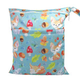 [Sigzagor] Bolsa seca y húmeda con dos cremalleras para pañales de bebé, impermeable, reutilizable, 36 cm x 29 cm