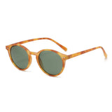 Gafas de sol polarizadas redondas retro: montura clásica de leopardo y protección UV400