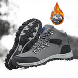 Men's Waterproof Winter Boots - Warm Ankle Snow Boots with Non-Slip Sole