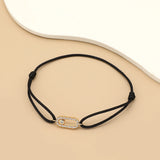 Adjustable Rope Chain Bracelet with Geometric Design and Cubic Zirconia – Classic Fashion Jewelry for Women