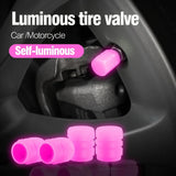 Glow-in-the-Dark Tire Valve Caps – Fluorescent Stem Covers for Cars, Motorcycles & Bicycles