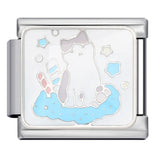 DIY Cartoon Cat Italian Charm Links for Stainless Steel Bracelets – Trendy Modular Jewelry Accessories