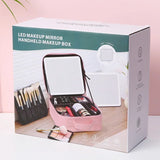 LED Illuminated Makeup Travel Bag – Waterproof Cosmetic Organizer with Mirror & USB Charging