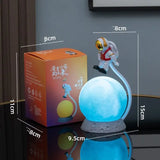 Astronaut Moon Night Light - Floating LED Desk Lamp with USB Charging