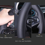 Custom Fit Car Steering Wheel Cover - Stylish, Sweat-Absorbing Protection for Ford Focus, Kuga, and More