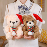 25cm Graduation Bear Plush Toy – Cute Doctor Teddy with Christmas Hat