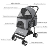 Large Pet Stroller – Detachable Carrier Cart for Dogs up to 30kg