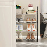 Organizador de zapatos de 4 niveles: zapatero de plástico que ahorra espacio para el hogar, la sala de estar y la entrada