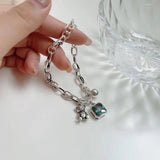 925 Sterling Silver Bear Charm Bracelet with Crystals