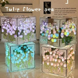 Kit de luz nocturna DIY con forma de tulipán en 3D: lámpara LED creativa para regalar a parejas y para decorar el hogar