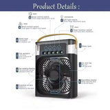 3-in-1 Portable USB Air Cooler - Mini Humidifier Fan with LED Night Light