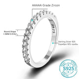 Moissanite Wedding Band Ring – 925 Sterling Silver with 18K White Gold Plating