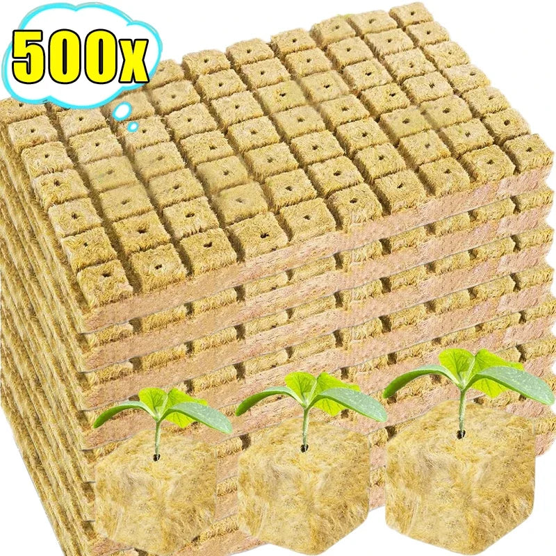 Rockwool Seed Starter Cubes for Hydroponics – Soilless Germination Plugs for Rapid Root Growth