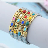 Elegante pulsera de cadena de acero inoxidable con circonitas cúbicas: un accesorio atemporal y elegante