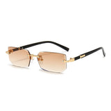 Gafas de sol rectangulares sin montura de moda: gafas de sol cuadradas pequeñas y modernas para hombres y mujeres