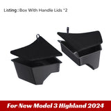 Tesla Model 3 Trunk Organizer | TPE Storage Box with Carpet Lids for 2023–2024 Highland