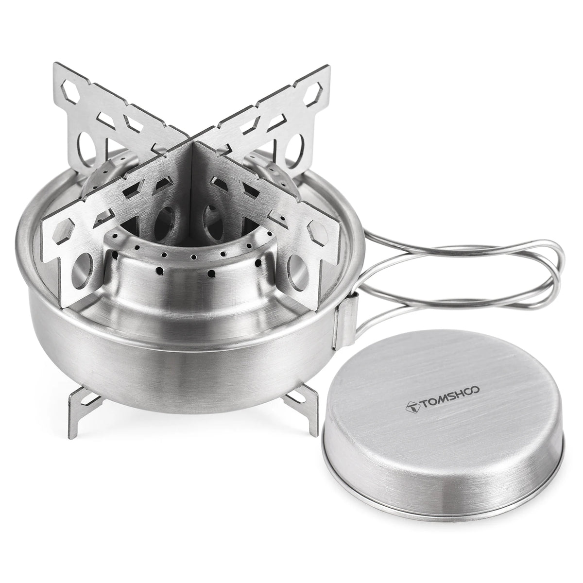 Portable Alcohol Camping Stove - Compact Stainless Steel Burner for Outdoor Cooking