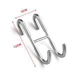 Toallero de ducha de acero inoxidable con puerta de vidrio, gancho para toallas y albornoz en forma de S, organizador de baño montado en la pared sin perforaciones