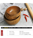 Cuenco japonés de madera maciza | Vajilla retro de madera de azufaifo para sopas y ensaladas