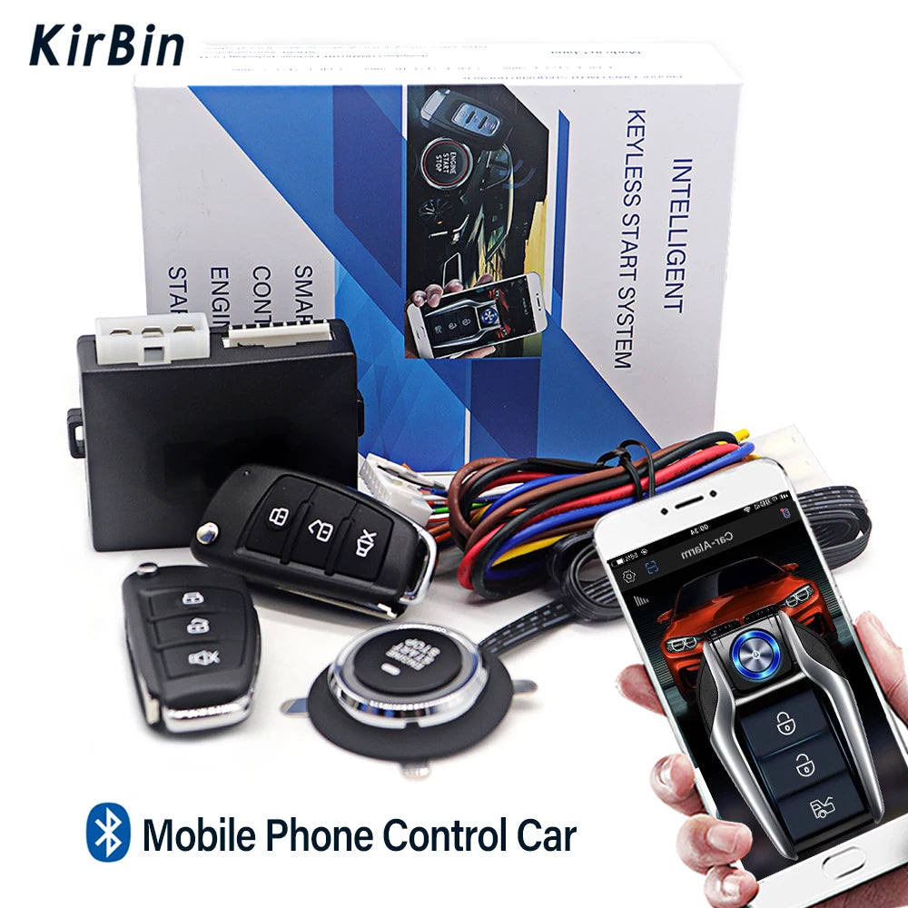 Smart Car Keyless Entry & Push Start System with Remote Engine Start and Anti-Theft Features