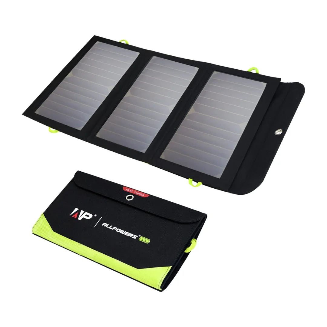 Portable Foldable Solar Charger with Built-In 10000mAh Battery – 21W USB & Type-C Fast Charging Panel for Outdoor Use