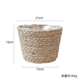 Handwoven Straw Planter Basket for Indoor and Outdoor Plants