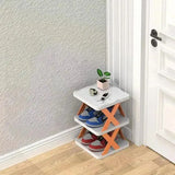 Zapatero plegable de 5 niveles que ahorra espacio y es un organizador casero para el hogar