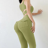 Women's High Waist Yoga Leggings with Pockets - Tummy Control Workout Pants for Gym & Running