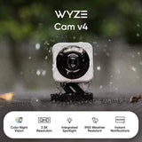 Cámara de seguridad inteligente para el hogar con Wi-Fi HD 2K, detección de movimiento y visión nocturna en color